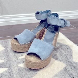 Marc Fisher Blue Espadrille Sandals